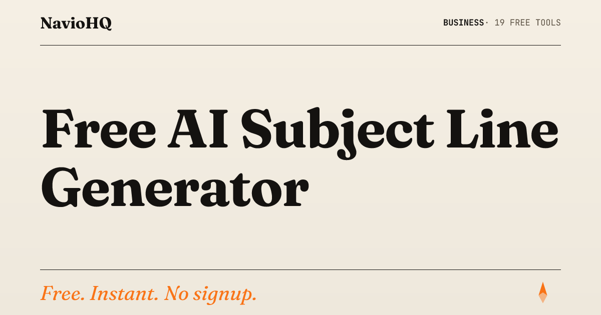Free AI Subject Line Generator - Email, SMS, Push | NavioHQ