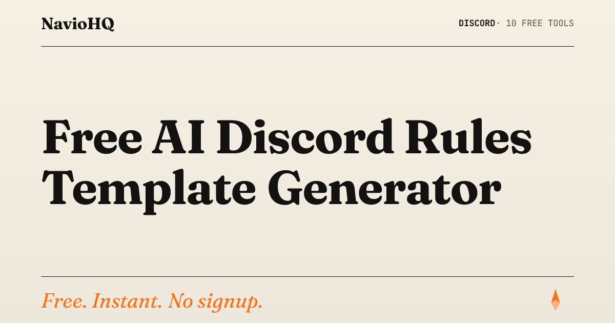 Free Discord Rules Template Generator - Copy Paste | NavioHQ