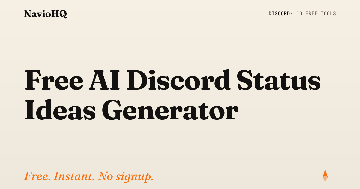 Free Discord Status Ideas Generator - Copy Paste | NavioHQ