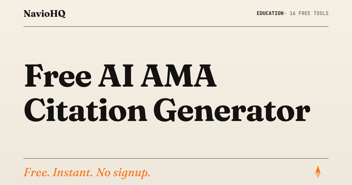 Free AI AMA Citation Generator - 11th Edition | NavioHQ