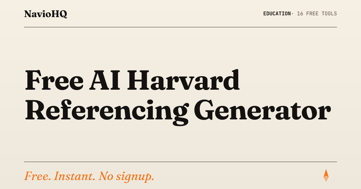 Free AI Harvard Referencing Generator - Cite Them Right | NavioHQ