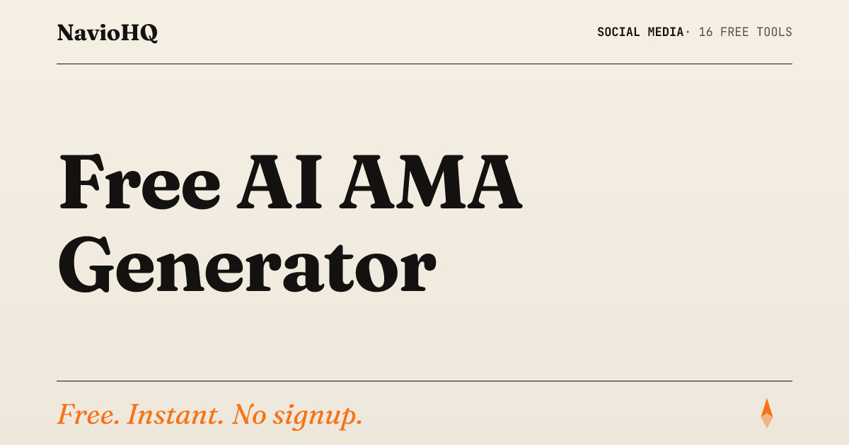 Free AI AMA Generator - Ask Me Anything Ideas | NavioHQ