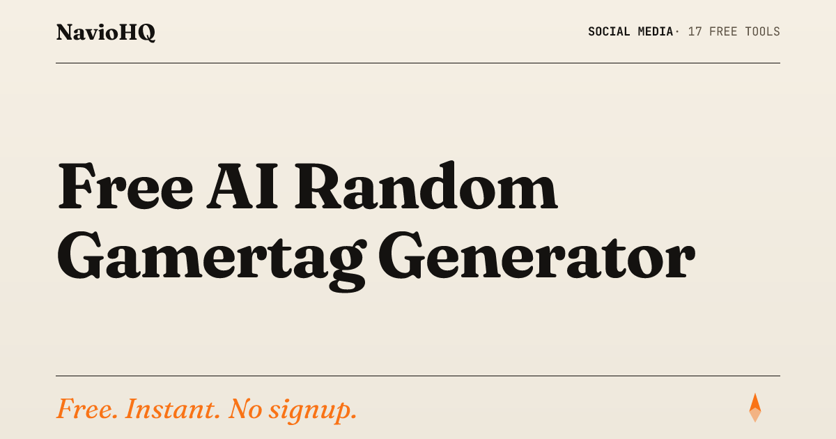 Free AI Random Gamertag Generator – Xbox, PSN & More | NavioHQ