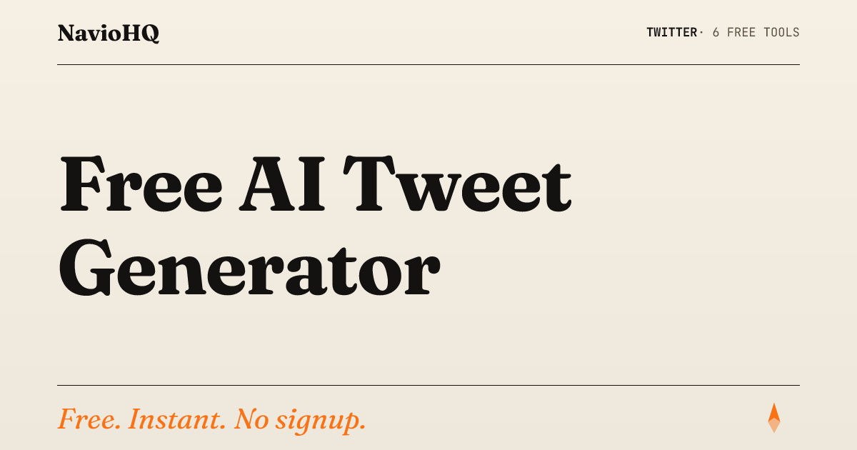 Free AI Tweet Generator - Single Tweets & Threads | NavioHQ