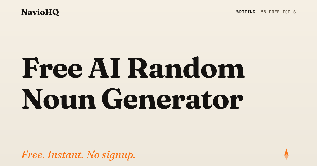 Free AI Random Noun Generator - With Definitions | NavioHQ