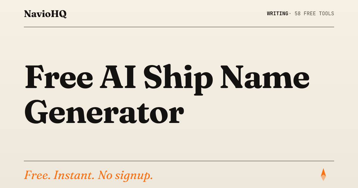 Free AI Ship Name Generator – Pirate, Naval & More | NavioHQ